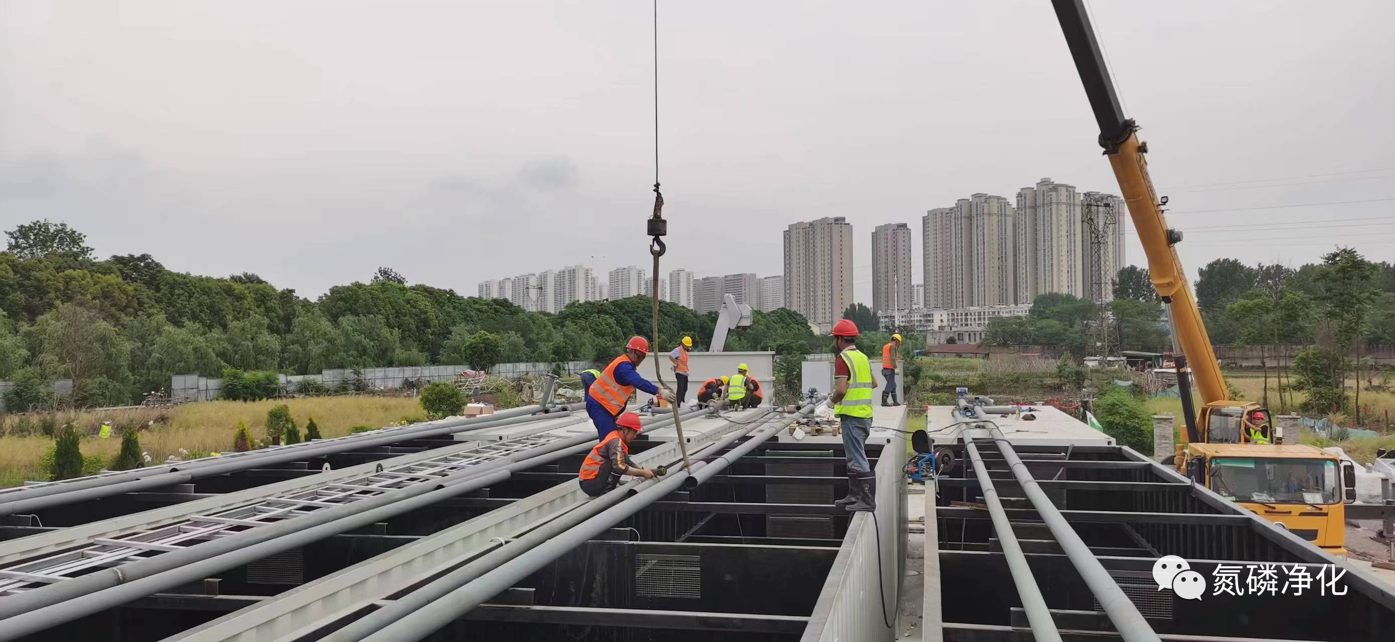 湖北某河道治理项目4000t/d一体化设备安装